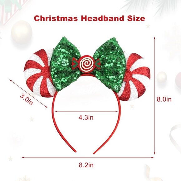 Christmas Mouse Ear Headband Women Glitter Hair Hoop Party Accessory main image 5